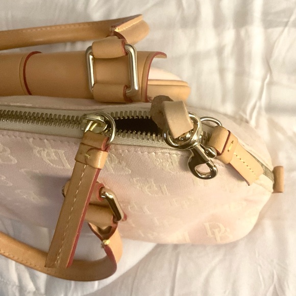 DOONEY & BOURKE Satchel  Leather & Canvas Denim DB Monogram Logo Handbag - Picture 15 of 16